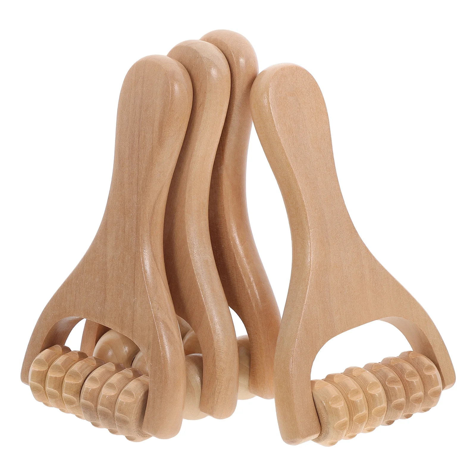 

4pcs Massage Roller Tool Wooden Foot Massager Back Calf Shin Leg Body Smooth Durable Portable Home Travel Business Trip Pain