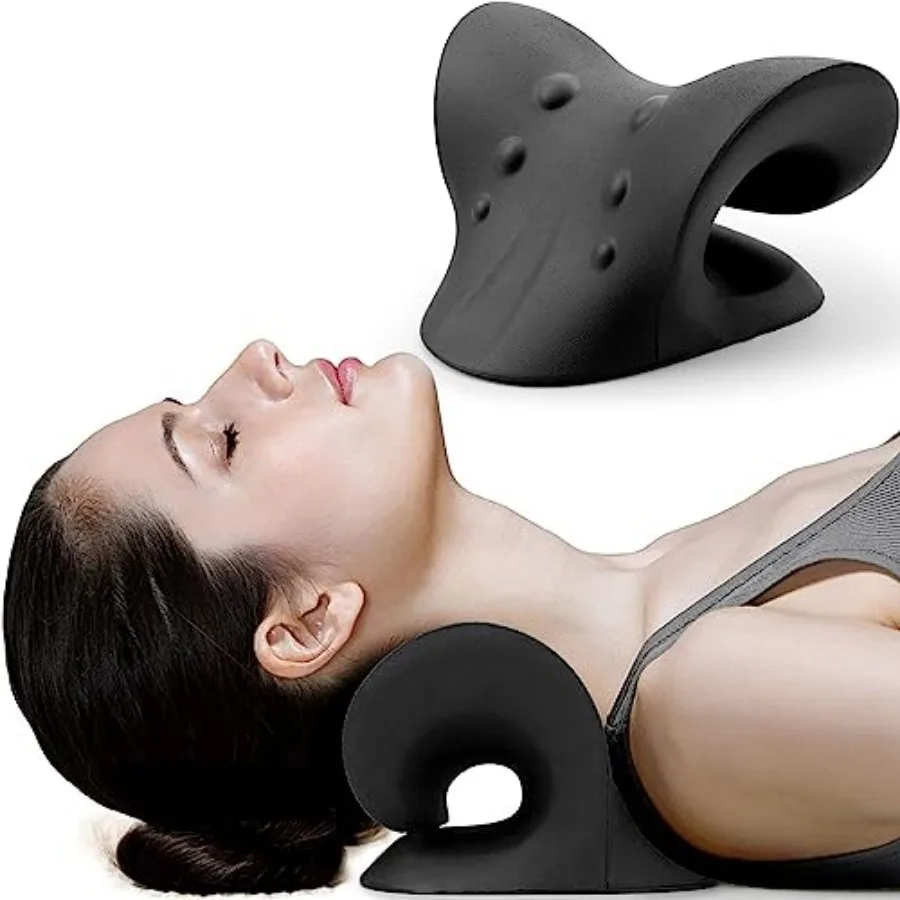 Neck and Shoulder Relaxer, Cervical Traction Device for TMJ Pain Relief and Cervical Spine Alignment, Chiropractic Pillow, Neck