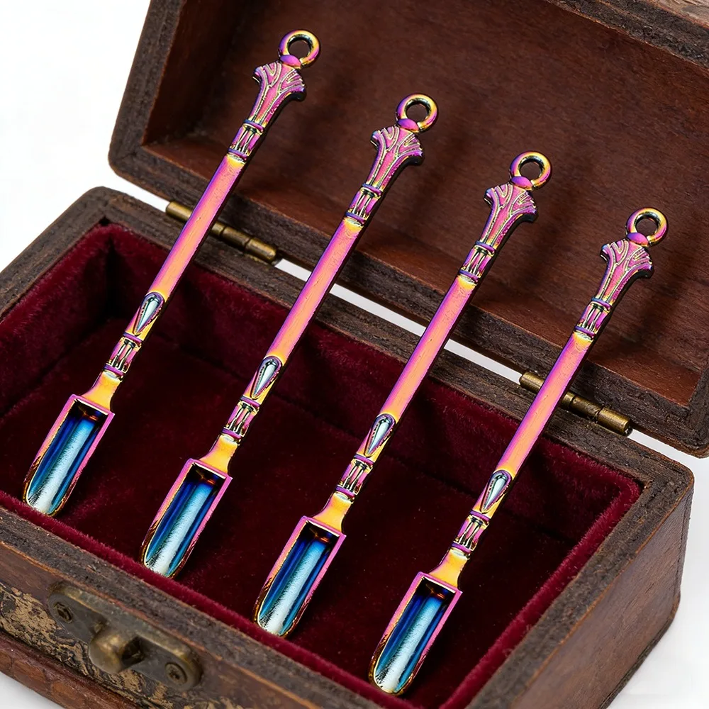 

4Pcs Metal Small Shovel Oil Spoon Creative Design Smoking Accessories Kitchen Gadgets