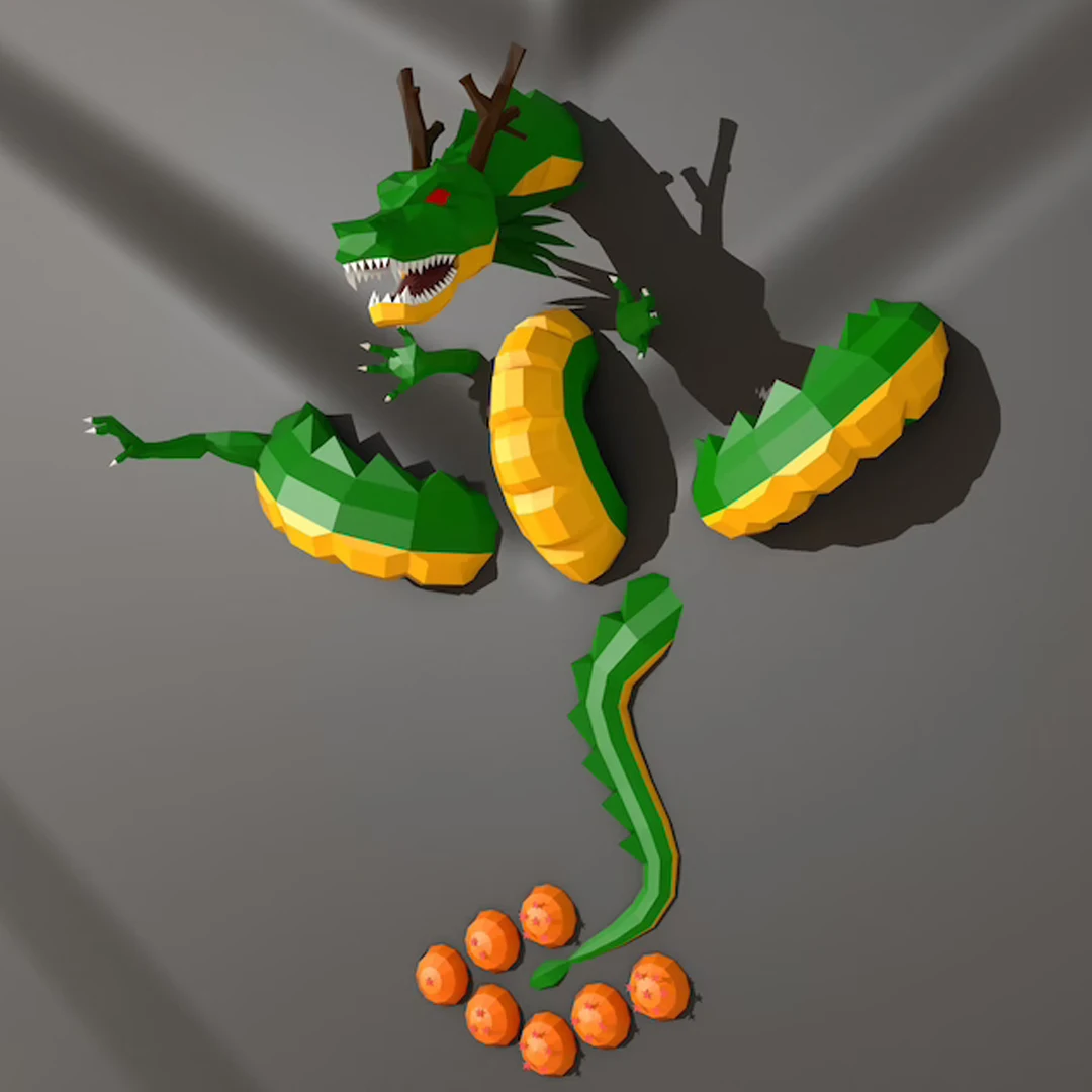 2m Shenron Paper Model DragonBallZ ShenLong Wish Ball Papercraft 3D DIY Puzzles Toys Handmade Origami Wall Decoration Home Decor