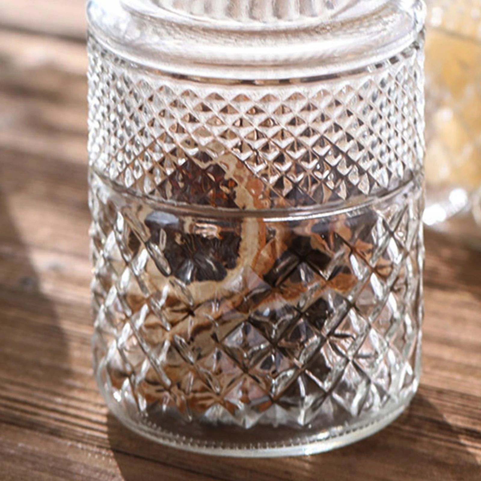 

Large Capacity Sealing Canister Bamboo Glass Material Kitchen Food Jar Stable Flat Bottom Storage Container Household