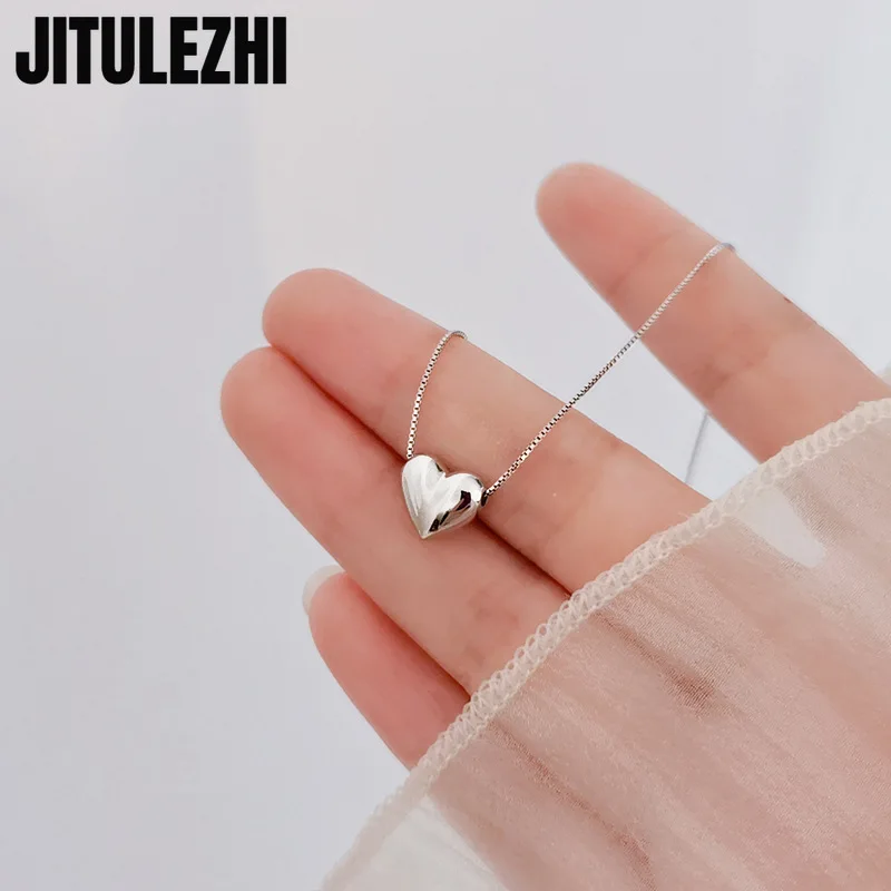 925 Sterling Silver Necklace Pendant For Women Jewelry Love Necklace Design Luxury And Gentle Heart Shaped Collar Chain