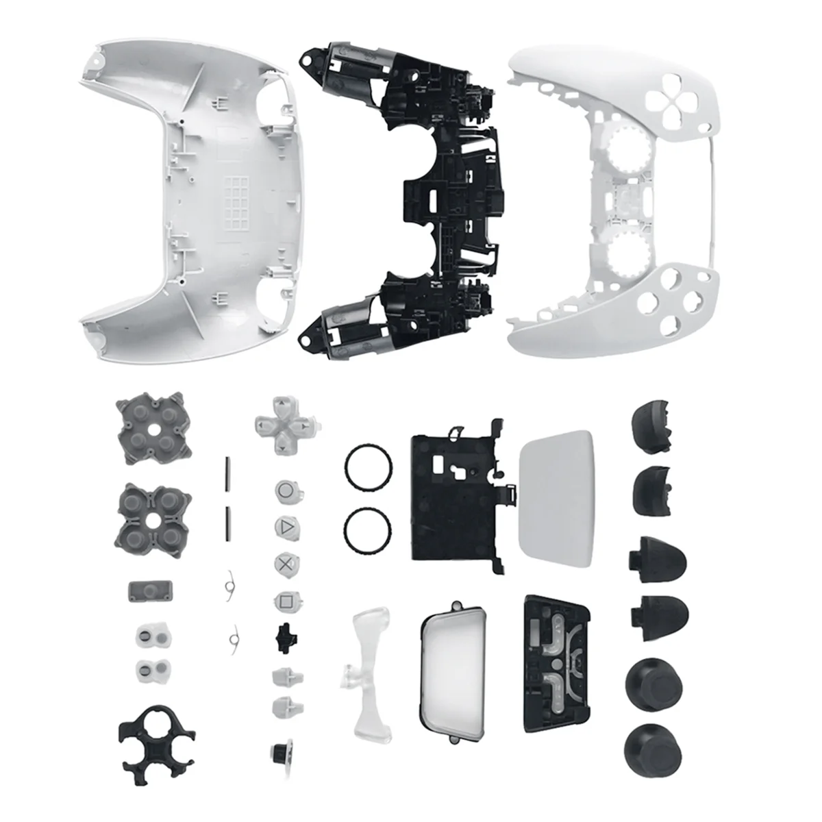 สําหรับ PS5 Controller เปลี่ยนเปลือกชุด BDM-030 ฝาครอบด้านหลังด้านหน้าพร้อม Conductive Pad สําหรับ P5 Gamepad B