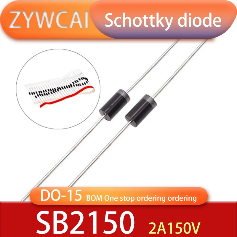 

SB2150 DO-15 20PCS Schottky Barrier Rectifiers BOM One stop ordering ordering 2A 150V Schottky diode