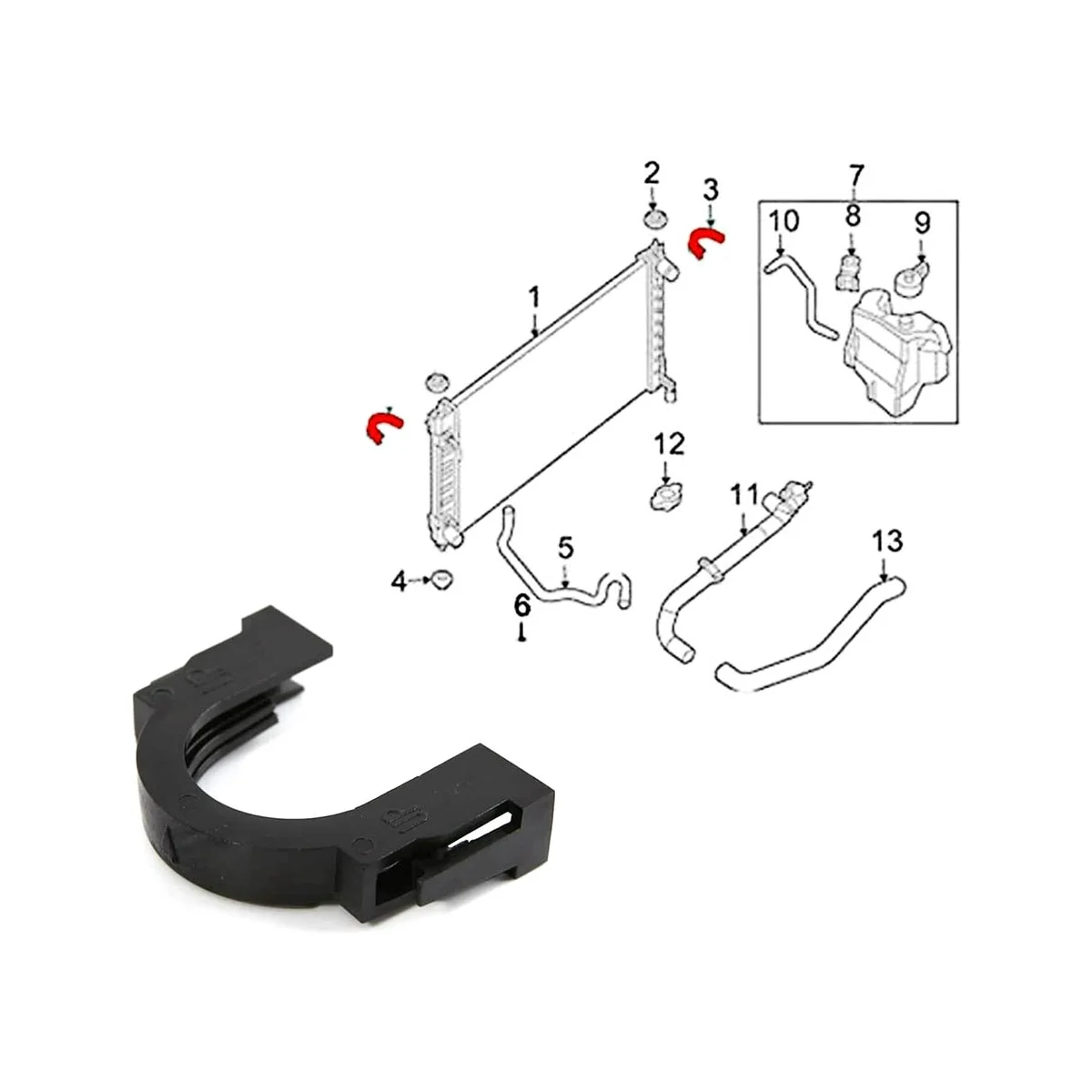 2Set Engine Upper Radiator Mount Bracket & Bushing for Nissan Maxima Quest Rogue Altima 21506-6M100 21542-CA000