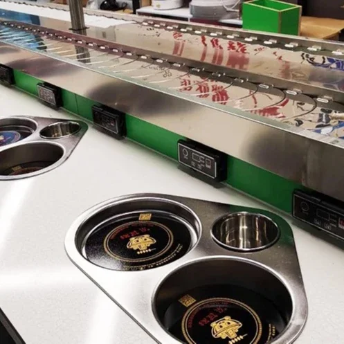 New design Embedded smokeless electric hotpot together with BBQ restaurant equipment