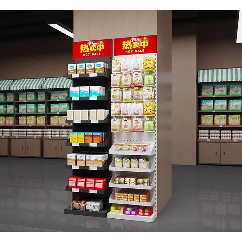 custom.Light & Heavy Duty Metal & Wooden Display Shelf Supermarket Rack Vegetables Light Stand with Steel Material