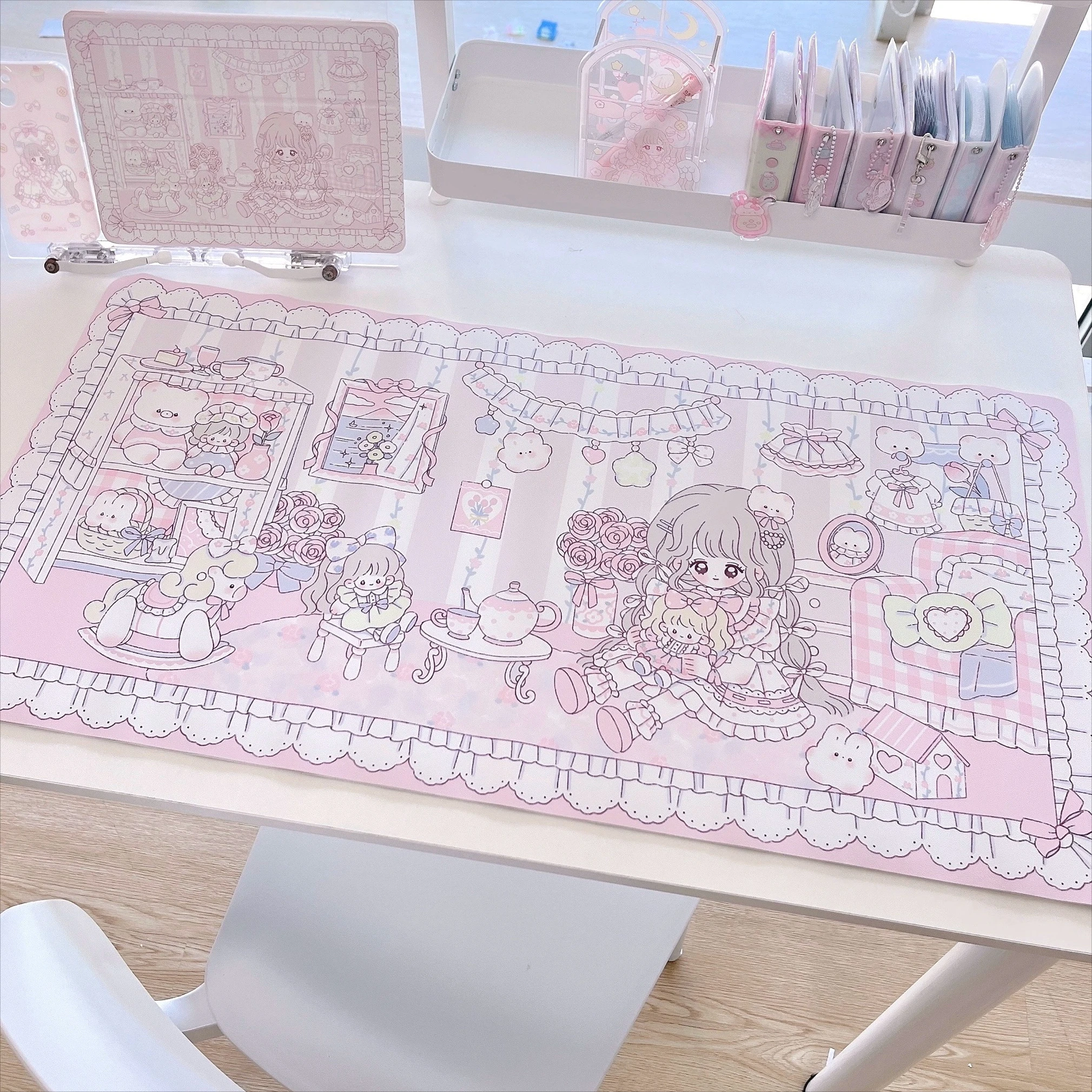 

New Original Design Pink Leather Mouse Pad Kawaii Cute Girl Waterproof Non-slip PU Office Computer Keyboard Pad Table Mat Gift