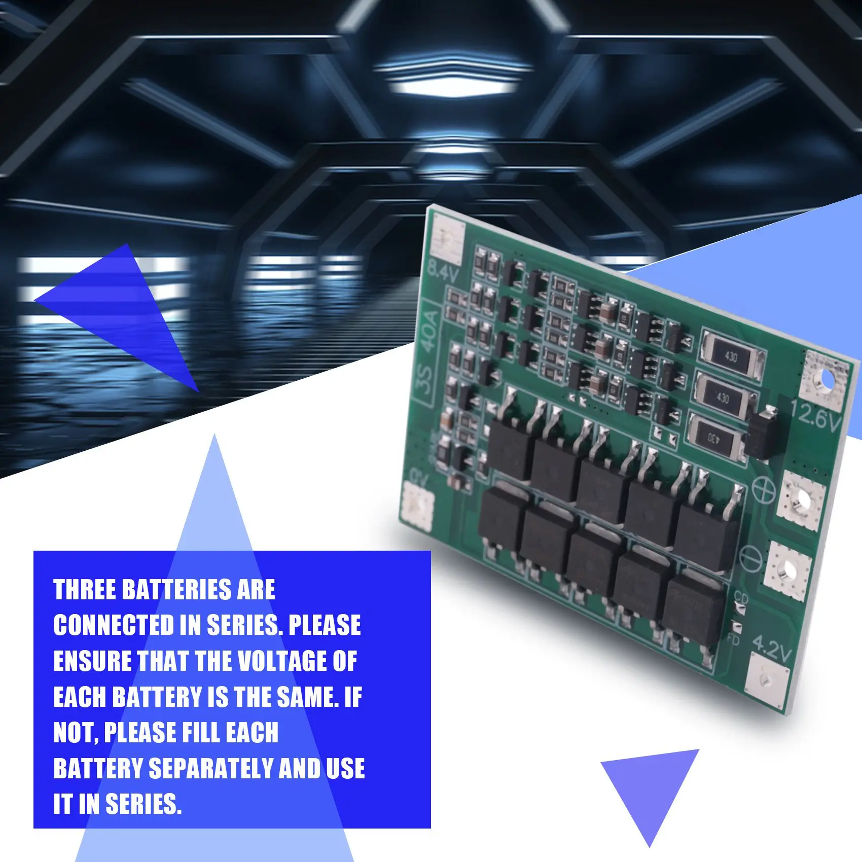 3S 40A For Screwdriver 12V Li-Ion 18650 Bms Pcm Battery Protection Board Bms Pcm With Balance Liion Battery Cell Pack Mo Rich