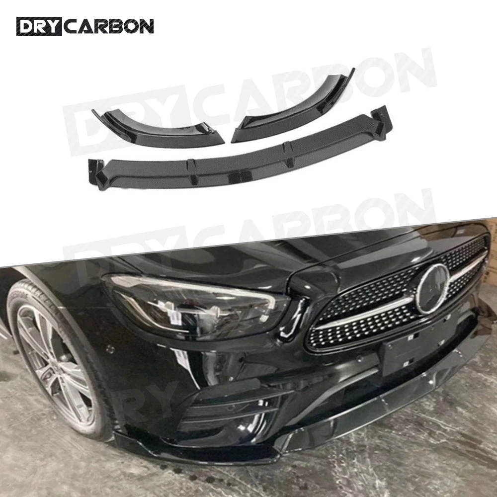 

ABS Gloss Black Material Front Bumper Lip Spoiler For Mercedes Benz E Class W213 E260 E300 E350 Sport 2021