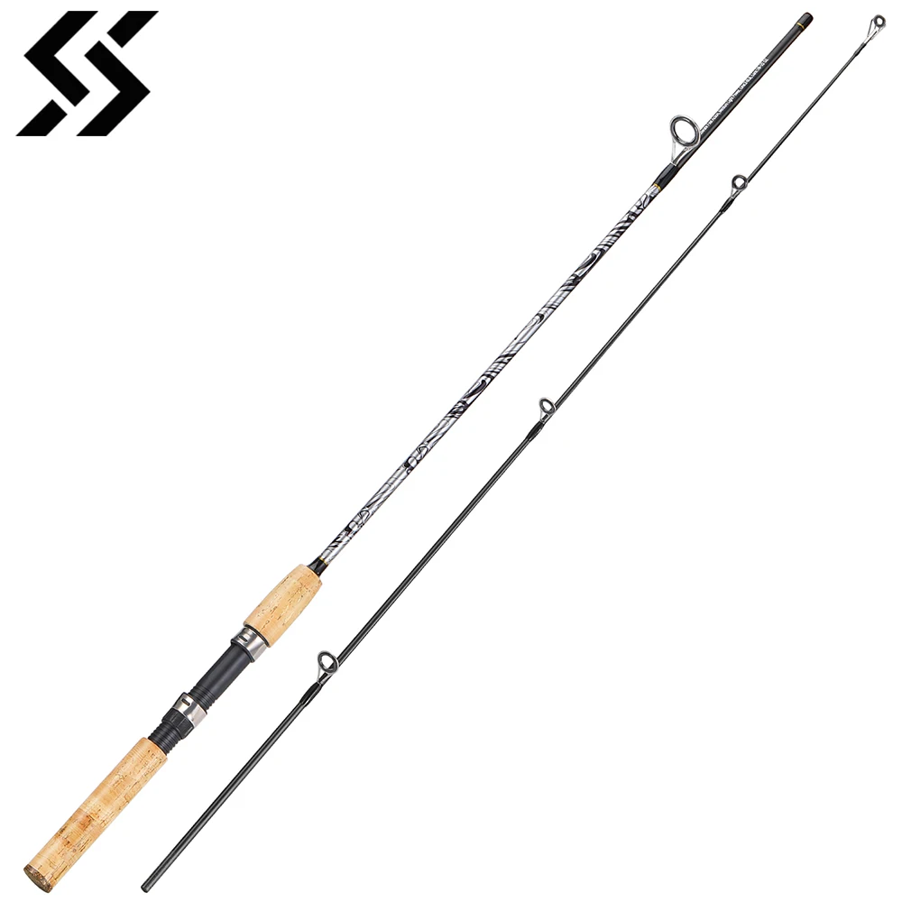 Sougayilang 2-Section Fishing Rod Medium Power Cork Handle Steel Guides Travel-Friendly Great Gift for Holidays Father's Day