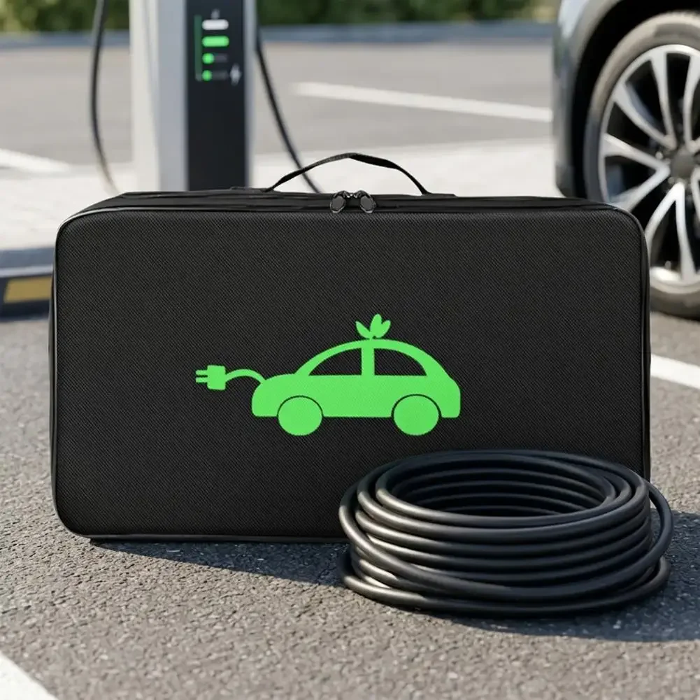 Electric Charging Cord Bag Shock-Absorbent Electric Vehicle Charger Case Car Charger Cord Storage Bag for Travel