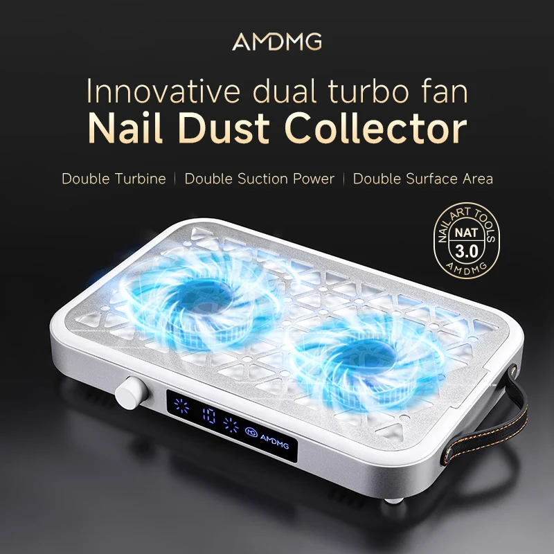 48W Low Noise nail dust collector professionals nail vacuum cleaner dust collector for nails salons / Double turbo high suction.