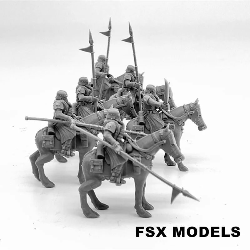 الفرسان من القوة الإمبراطورية الراتنج نموذج عدة مصغرة جمع 28 مللي متر مقياس الطاولة الحرب الألعاب شخصيات الجندي غير مصبوغ #6