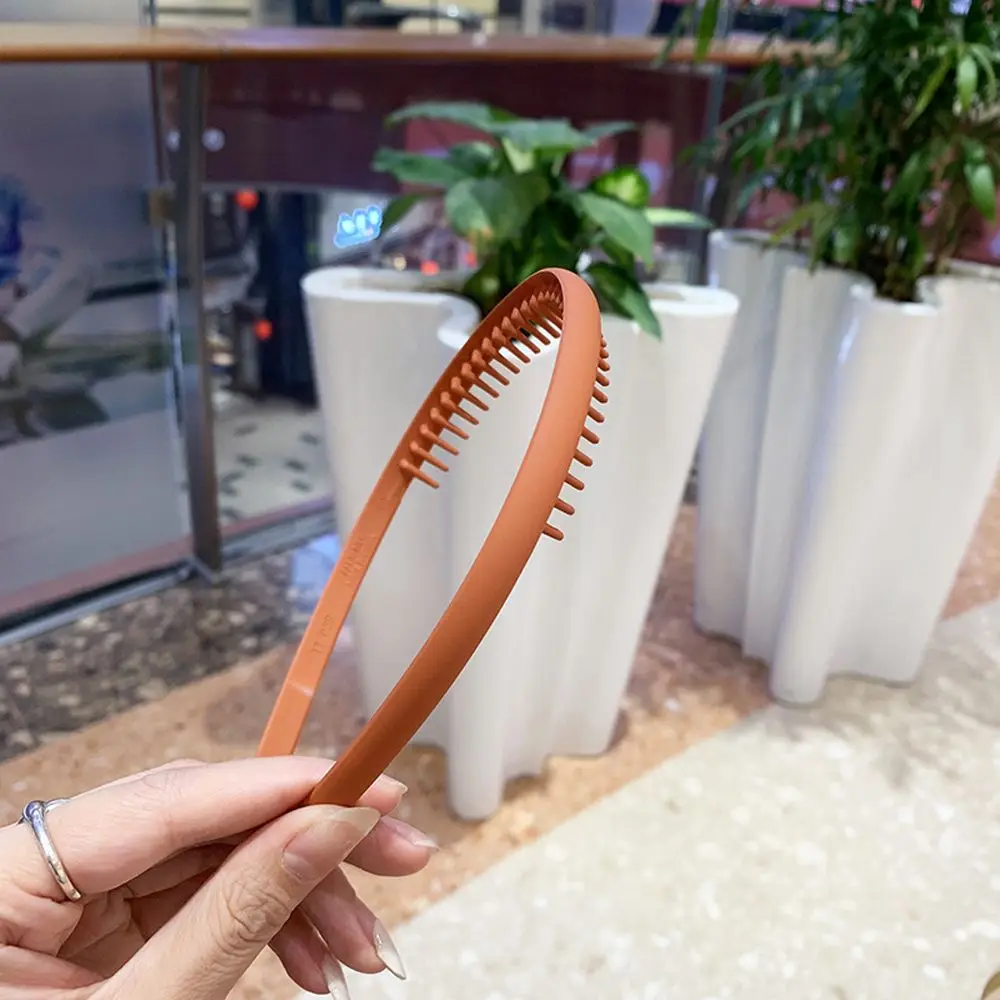 

Summer Sweet Antiskid Simple Solid Color Elegant Hair Band Korean Style Headwear Women Hair hoop Toothed Headband