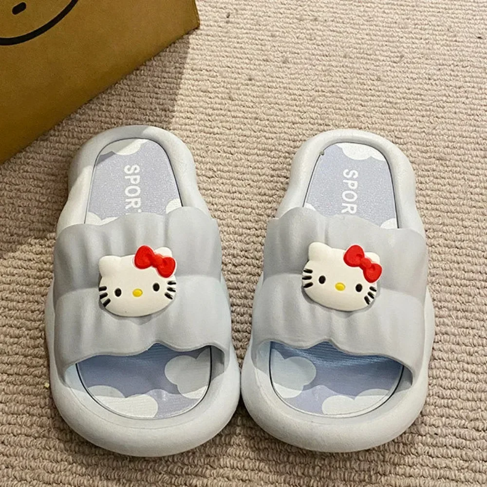 Meninas chinelos de pvc kawaii anime sanrio olá kitty bonito dos desenhos animados kt gato fora vestindo banho sala escândalo presentes para meninas meninos
