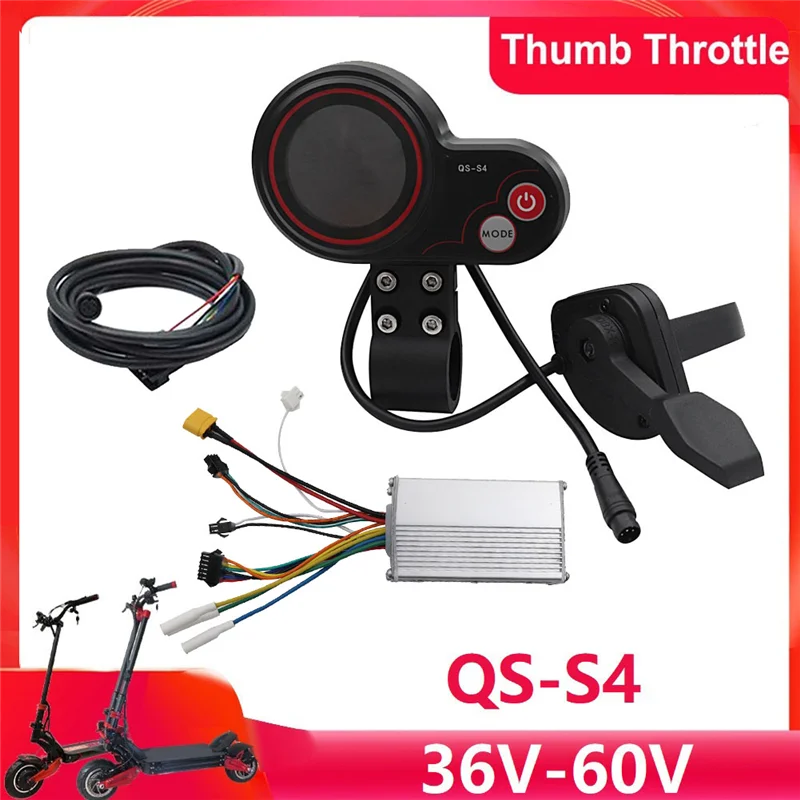 

NALFI-36V-60V QS-S4 Thumb Throttle LCD Display Kit+48V 800W Controller For Zero 8 9 10 8X 10X Electric Scooter 6PIN