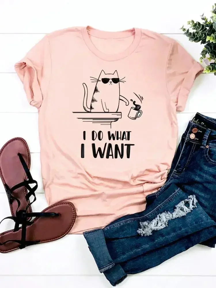 Paw Love Pet Cute Dog Cat 90s Print T Shirt Short Sleeve Summer Clothes Women Clothing Fashion Graphic T-shirt Basic Tee Top