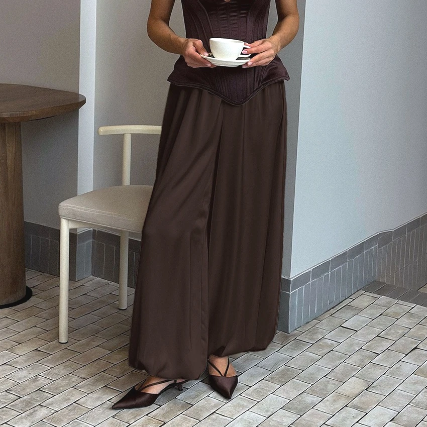 Bloomers Pant Women Vintage Long Pants High Waist Straight Trousers Y2k Streetwear Elegant Splice Work Casual Loose Solid 2026
