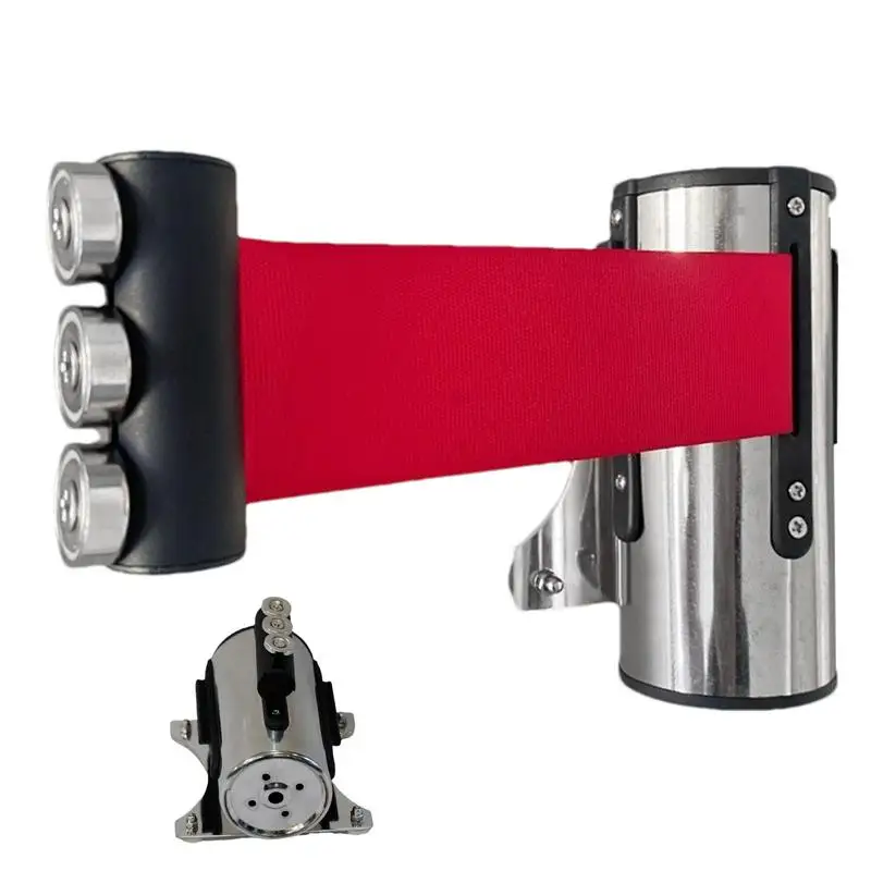 Magnetic Retractable Wall Barrier with Stainless Steel Case Wall Mount Safety Belt Barriers Crowd Control Demarcation Belt