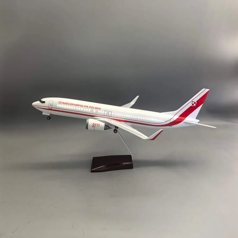 1/85 Scale Plane 47cm B737 Poland Government Airplane Model Resin Diecast Aircraft With Landing Gear For Desktop Collection Gift