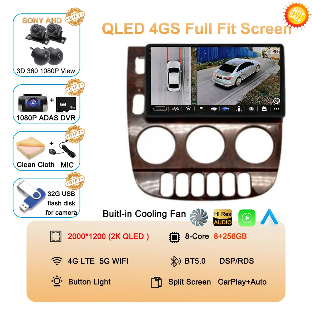 Android 15 Carplay Auto Voor Benz M-Klasse W163 ML 1997 1998 1999 2001 2002 2003 2004 2005 Autoradio multimedia Speler Stereo DSP