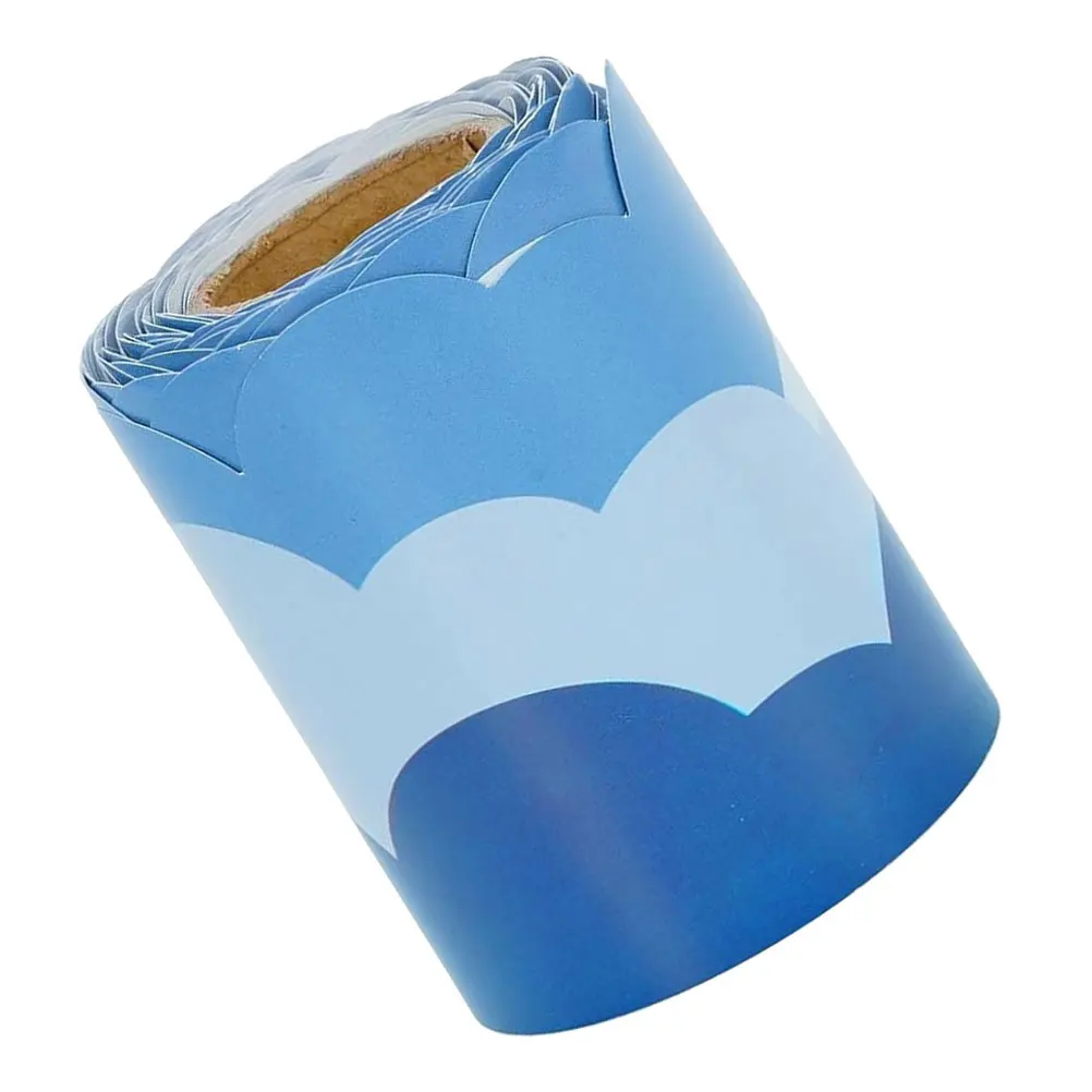 

7.5Cmx21M Border Trim Sticker Blue Pattern Self-Adhesive Waterproof Edging For Classroom Kindergarten Home Office Wall