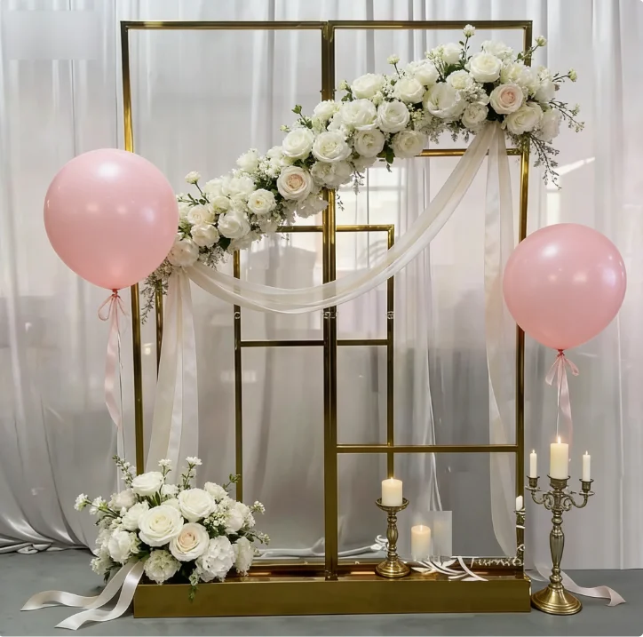 

Декоративная рамка из нержавеющей стали золотого цвета для свадеб, банкетов, мероприятий и праздничных выступлений