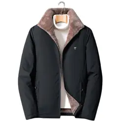 Abrigos sólidos informales para hombre, chaquetas cálidas de lana gruesa a prueba de viento, prendas de vestir de marca, chaqueta clásica para exteriores, otoño e invierno, 2023