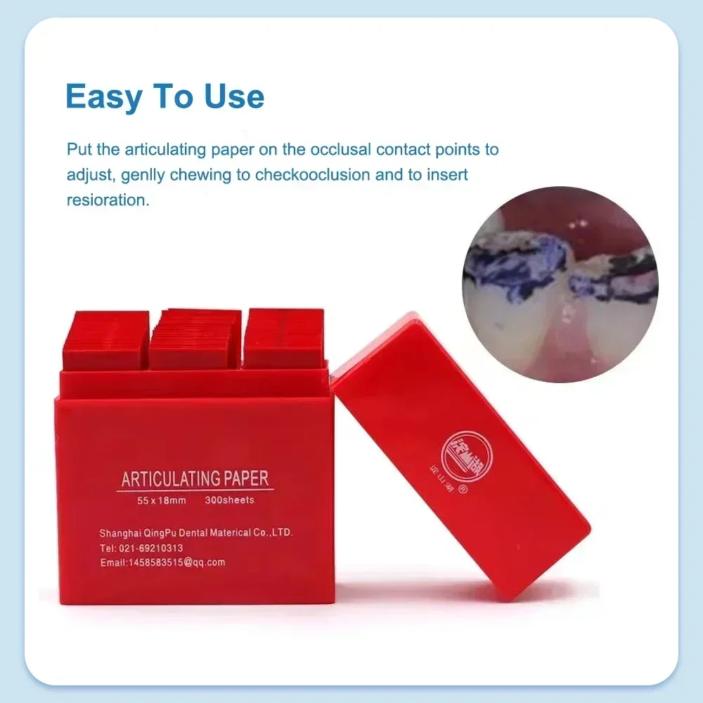 ELIJAH 300 Sheets Dental Articulating Paper 55*18mm Blue Red Double-sided Bite Strips Oral Teeth Whitening Material Dental Tools - Image 3