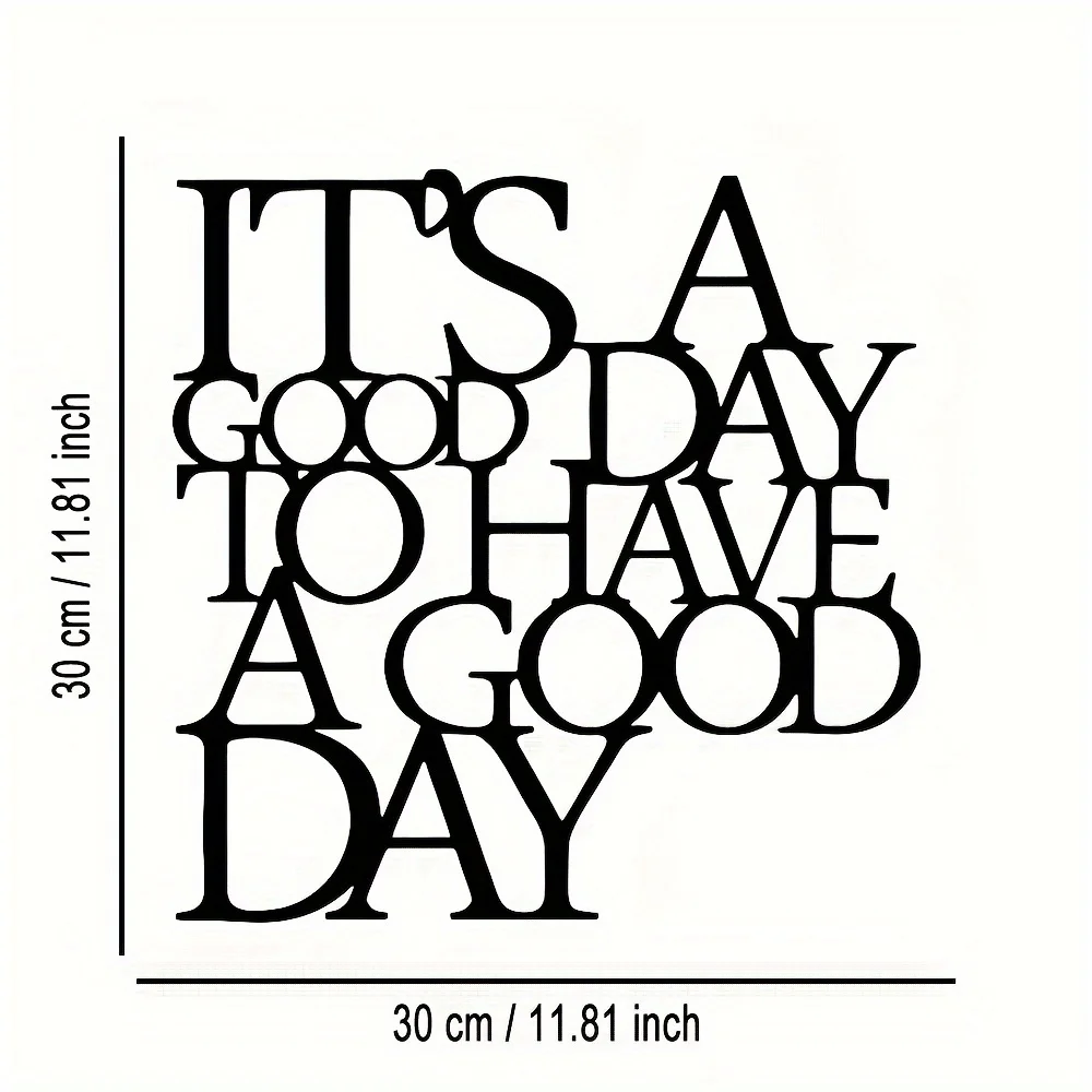 HELLOYOUNG Minimalist Inspirational Metal Wall Art, It's A Good Day To Have A Good Day Cutout Sign, Farmhouse Home Decor Gift