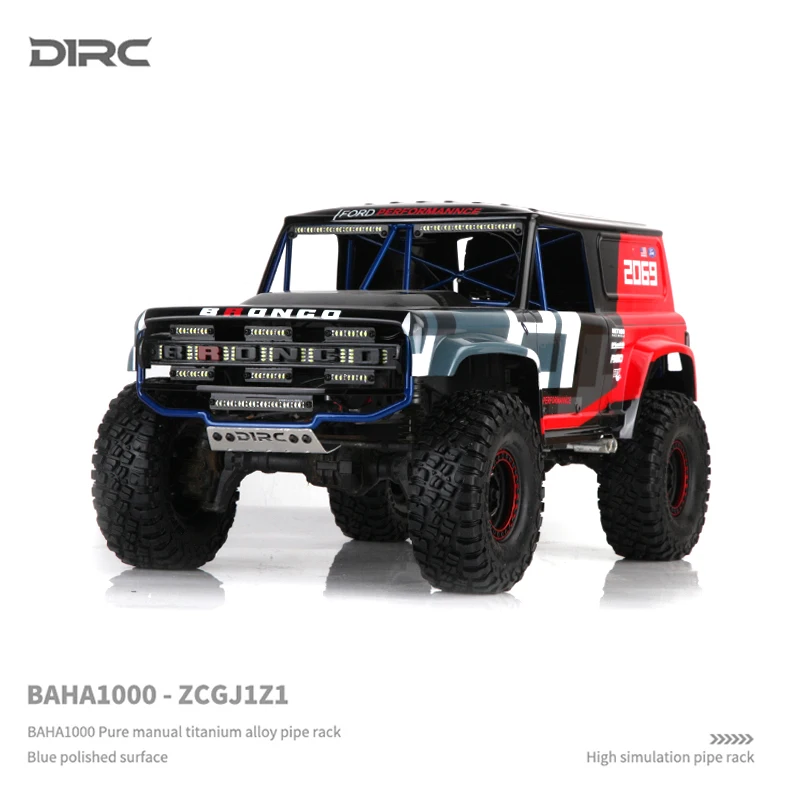 D1RC Baja baja1000 레이싱 카 바디 롤 케이지 완전 세트, 1/10 RC 크롤러 카 TRX4 포드 리마 티타늄 합금 파이프 프레임