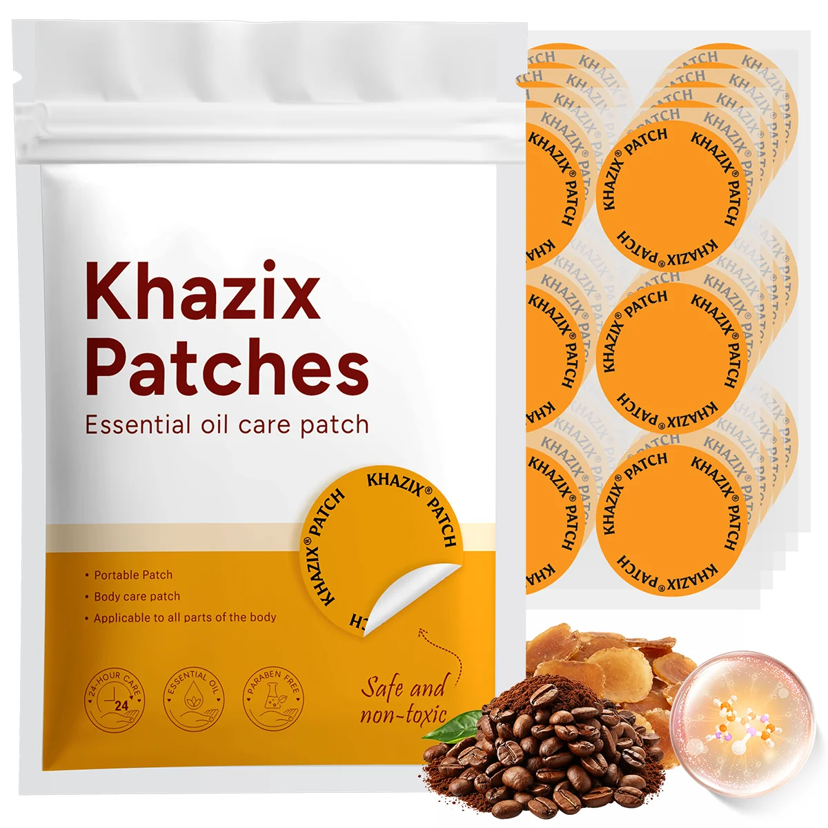 30Pcs Energy Patches Natural Ingredients Vegan Friendly Daily Energy Boost Patch Portable Body Stickers for Work Travel Sports