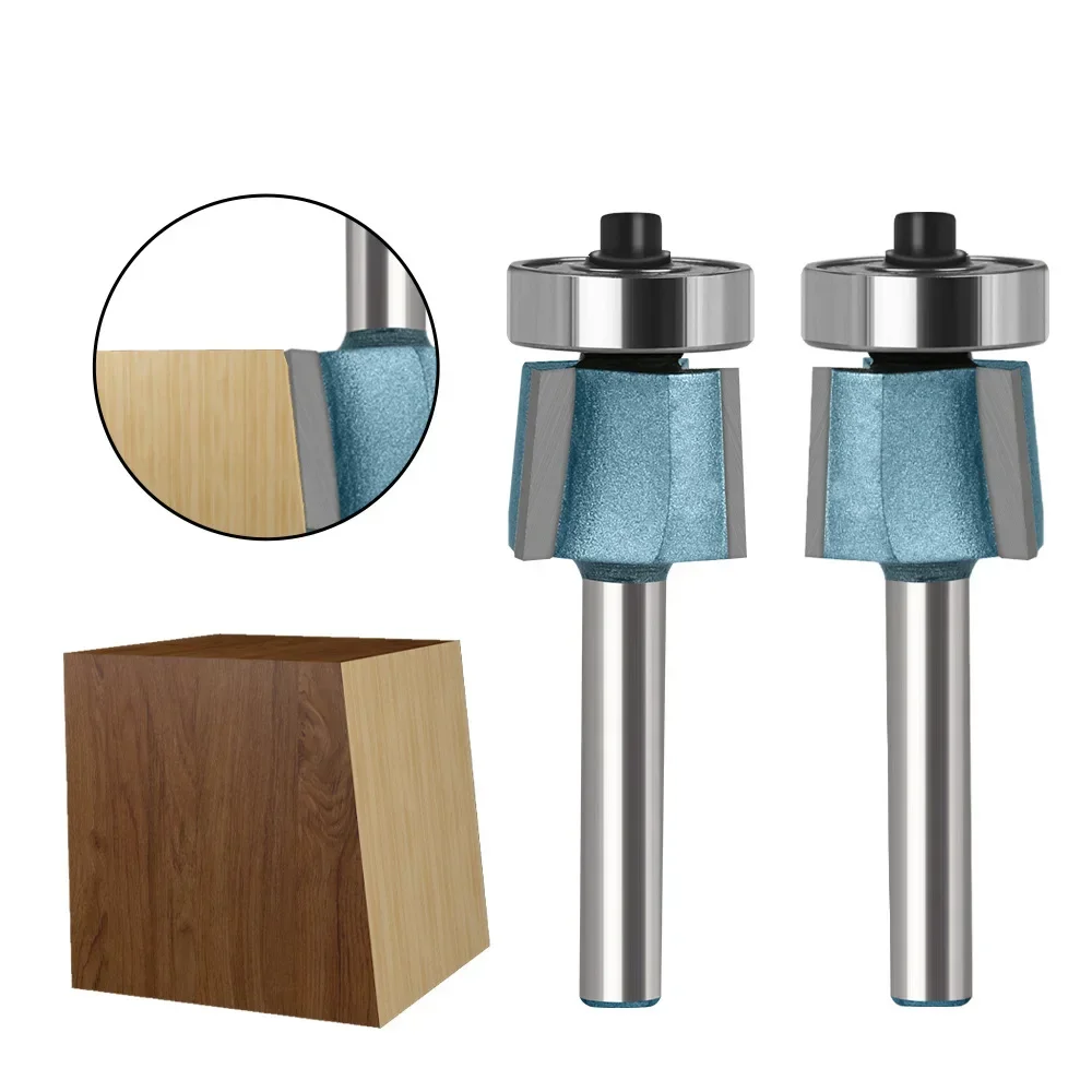 1 PC 6mm 6.35mm Shank 8 องศา Bevel ขอบมีดสามขอบ Bevel ขอบมีดขอบเครื่องซีลเครื่องมือหัว Chamfer มีด