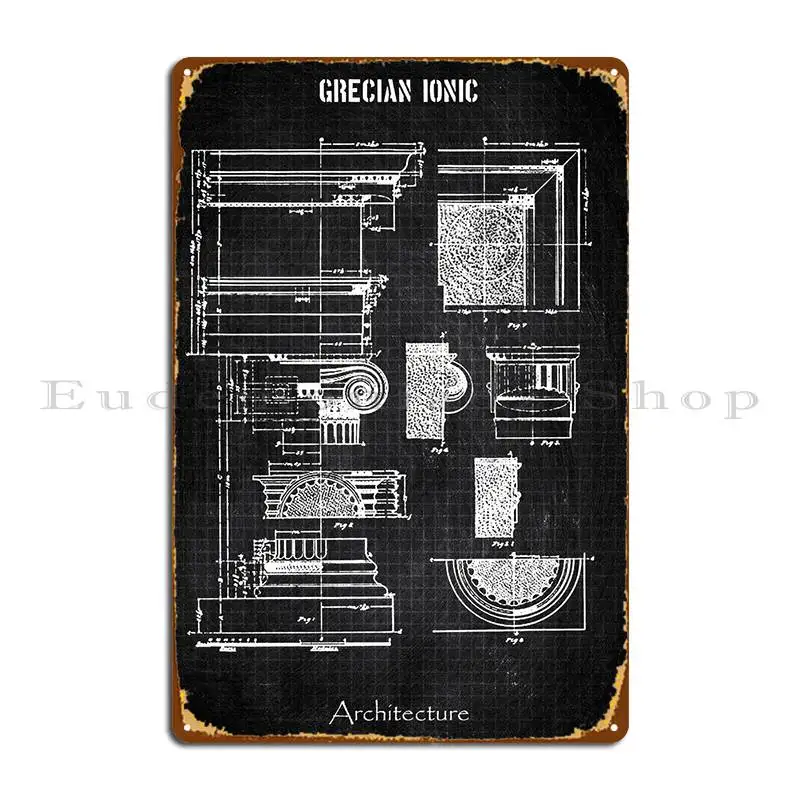 Grecian Ionic Metal Sign Retro Plaques Wall Decor Customized Customize Tin Sign Poster