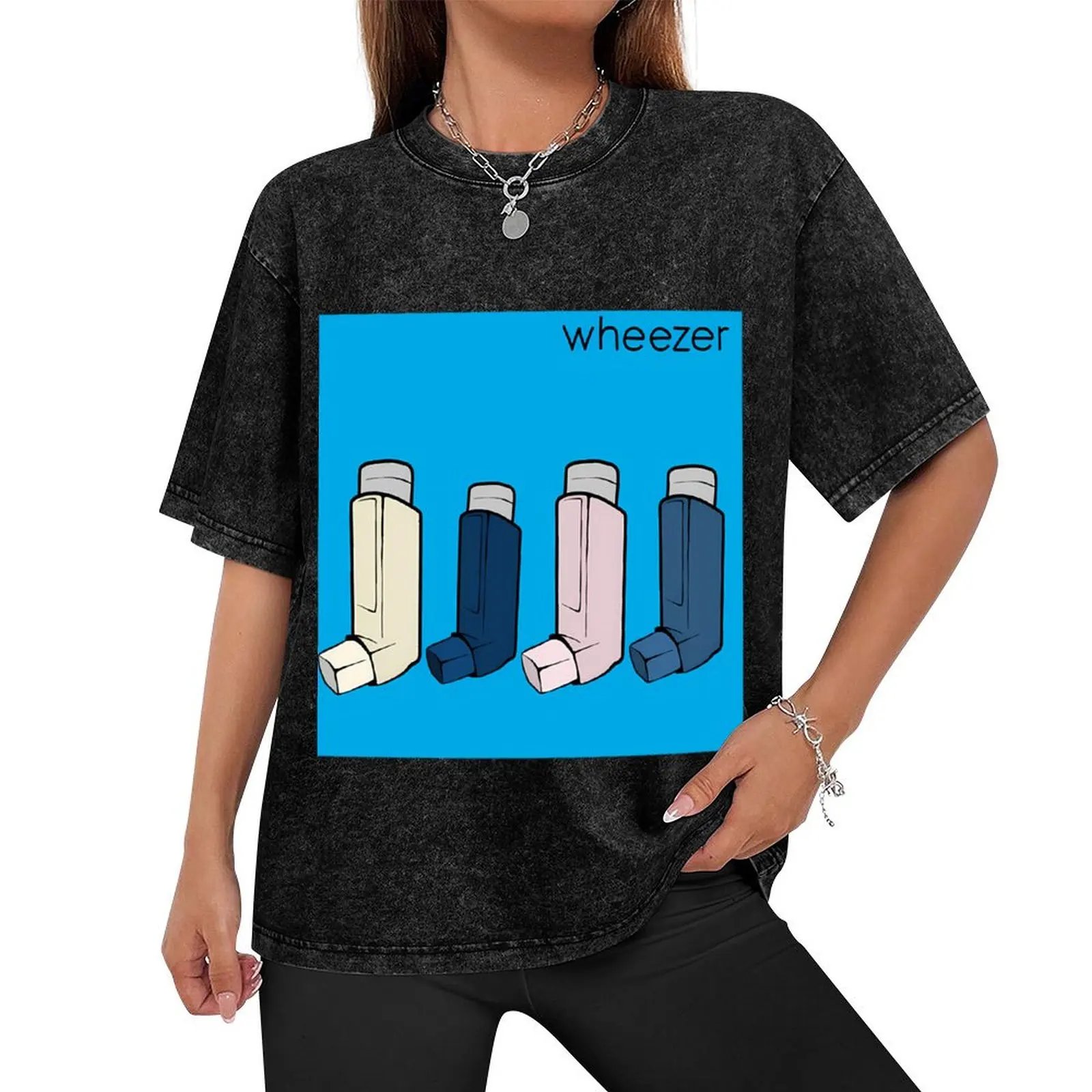 Wheezer Blue Album Weezer But Theyre Asthma Puffers T-Shirt quick-drying anime new edition workout shirts for men