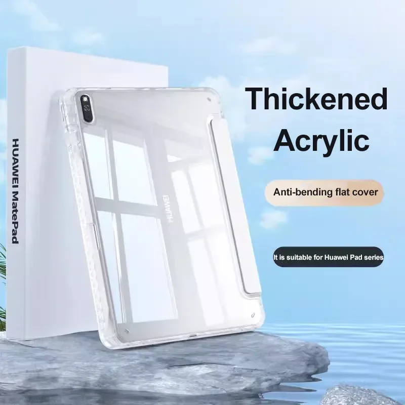 Shockproof Acrylic Transparent Tablet Case for Huawei MatePad Pro 13.2 12.2 12 PCE-W29 Case with Pencil Holder Protective Case