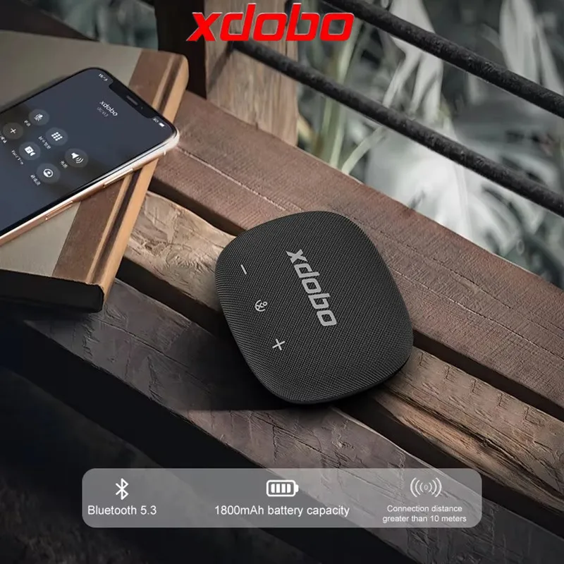

XDOBO 1996 II Outdoor Speaker,6W Output Power Bluetooth 5.3 Speaker for Outdoor Parties,TWS Stereo Sound IPX7 Waterproof,SD Card