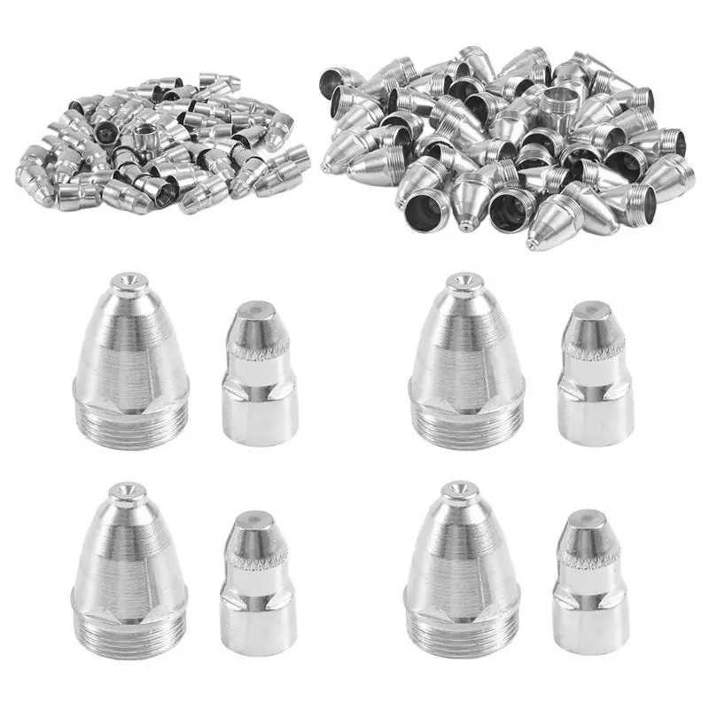 AT21-100 Peças Consumíveis para Tocha de Corte Plasma P80 CNC 60A 80A 100A, Ponta, Eletrodo e Bico para Tocha de Plasma P80