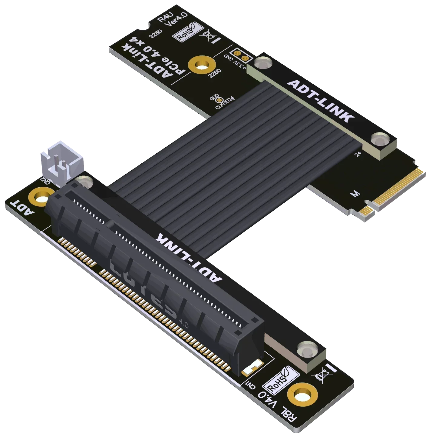 ADT-Link M.2 NVMe To PCI Express 4.0 X8 Slot Extension Cable M.2 NVMe SSD To Gen4 PCIe X8 Female Riser For LAN RAID SSD GPU Card