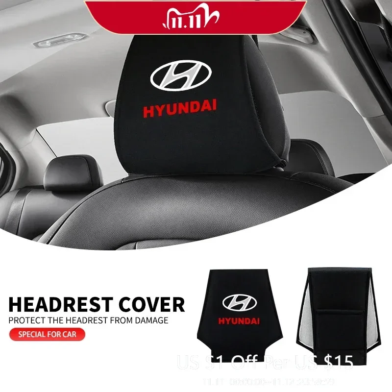 

Auto Driver Head Cushion Dust Cover Headrest Cover For Hyundai Creta SantaFe Kona Genesis Equus Coupe Azera ioniq Accessories