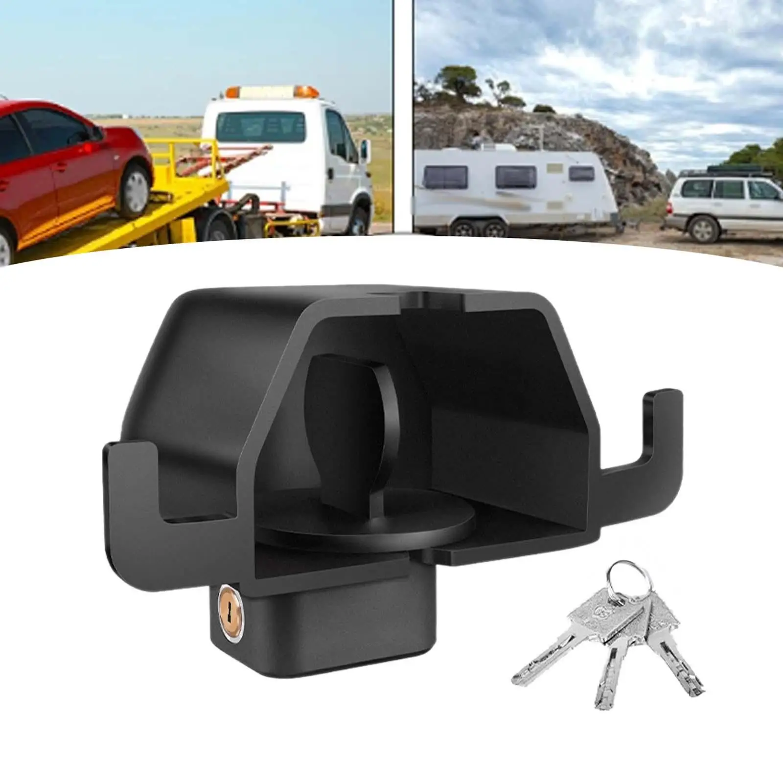 Rear Trailer Lock Anti-rattle Towing Hook Lock Multifunctional Universal with Keys Safe Tow Lock for Boat Trailer