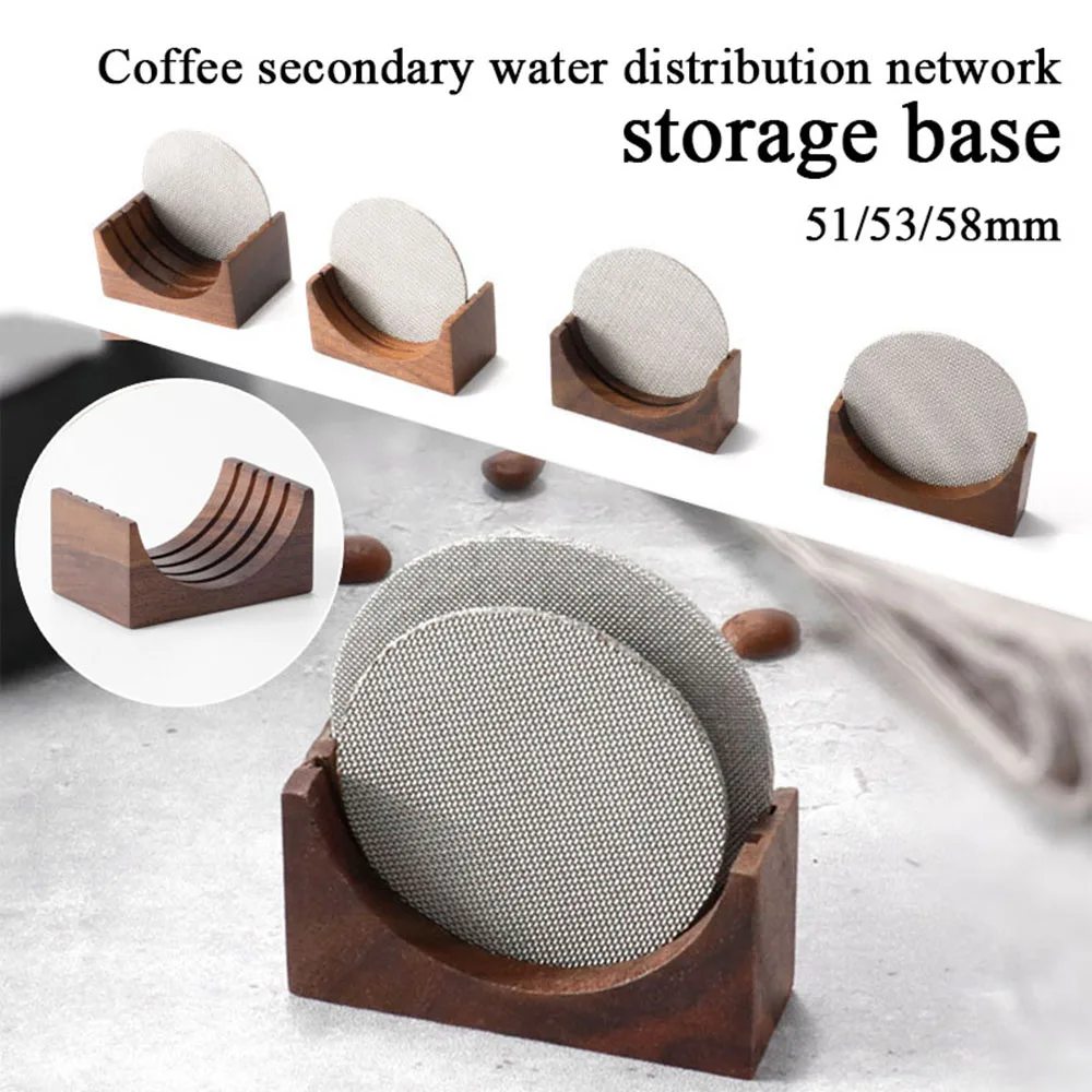 

Coffee Puck Screen Stand Portable Coffee Filter Base Practical Wooden Walnut Stand Rack Reusable Kitchen Bar Supplies 51/53/58MM