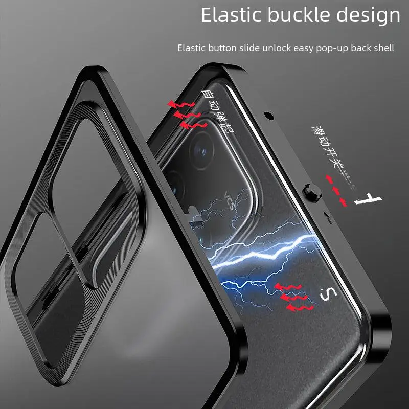Metal Bumper Hard Case for Vivo V30 VivoV30 5G V2318 Clear Matte Hard Back Cover for Vivo V30 5G Aluminum Camera Lens Protector
