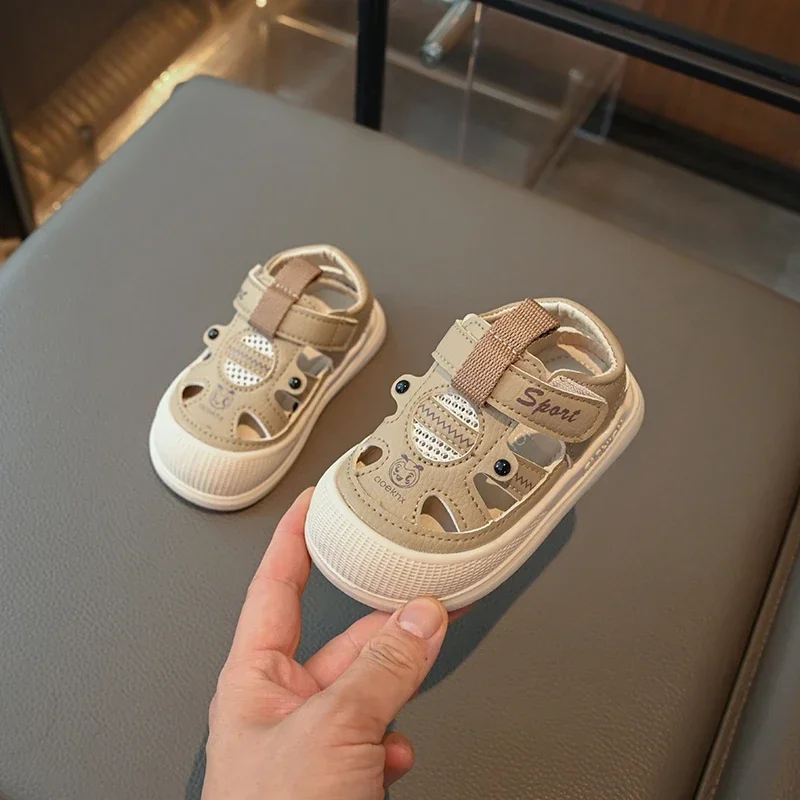 เด็กรองเท้าสบายๆ 2025 ฤดูร้อนใหม่แฟชั่นสไตล์เกาหลีด้านล่างนุ่ม Anti-ลื่น CUT-outs Baby Walk Cool รองเท้า