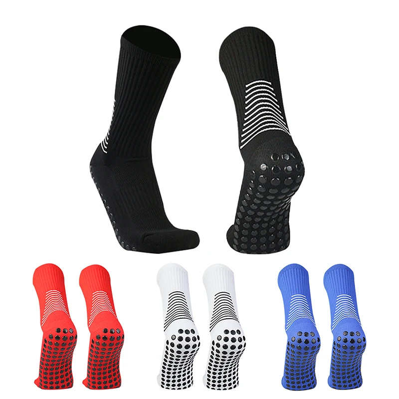 New Mens Womens Heel Shield Pattern soccer Socks Sports Square Silicone Non-Slip Football Socks calcetines antideslizante futbol