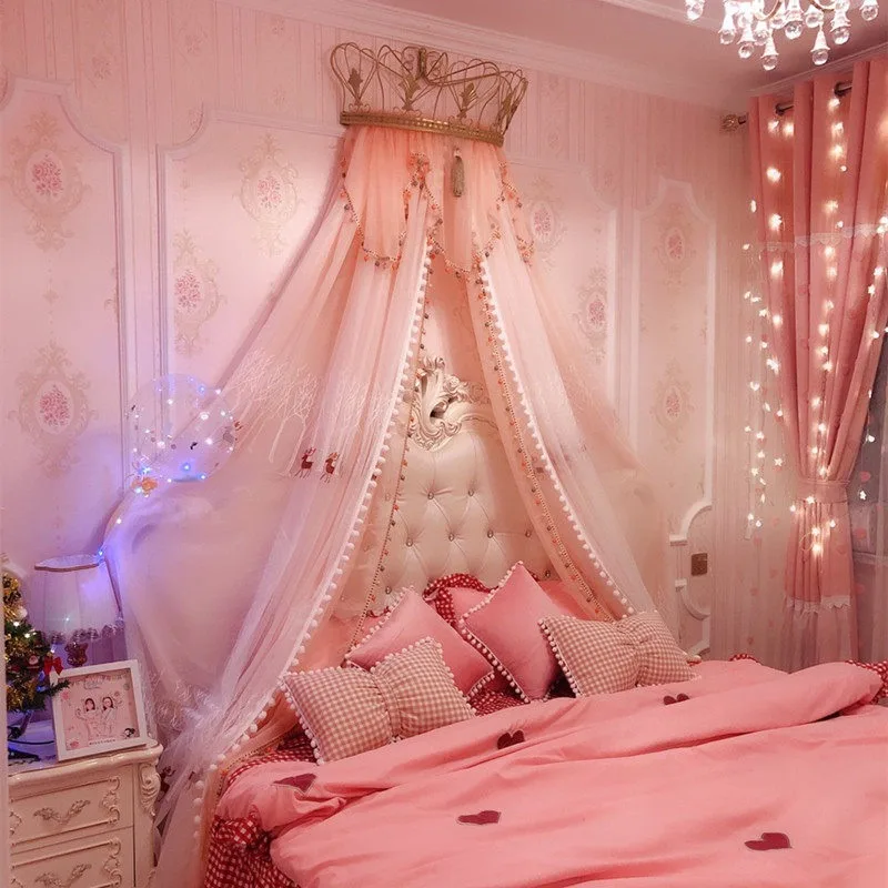 Bed Mantle Bed Head Yarn Deer Embroidery Wave Decorative Yarn Princess Wind Girl Court Universal European Heavy Industry