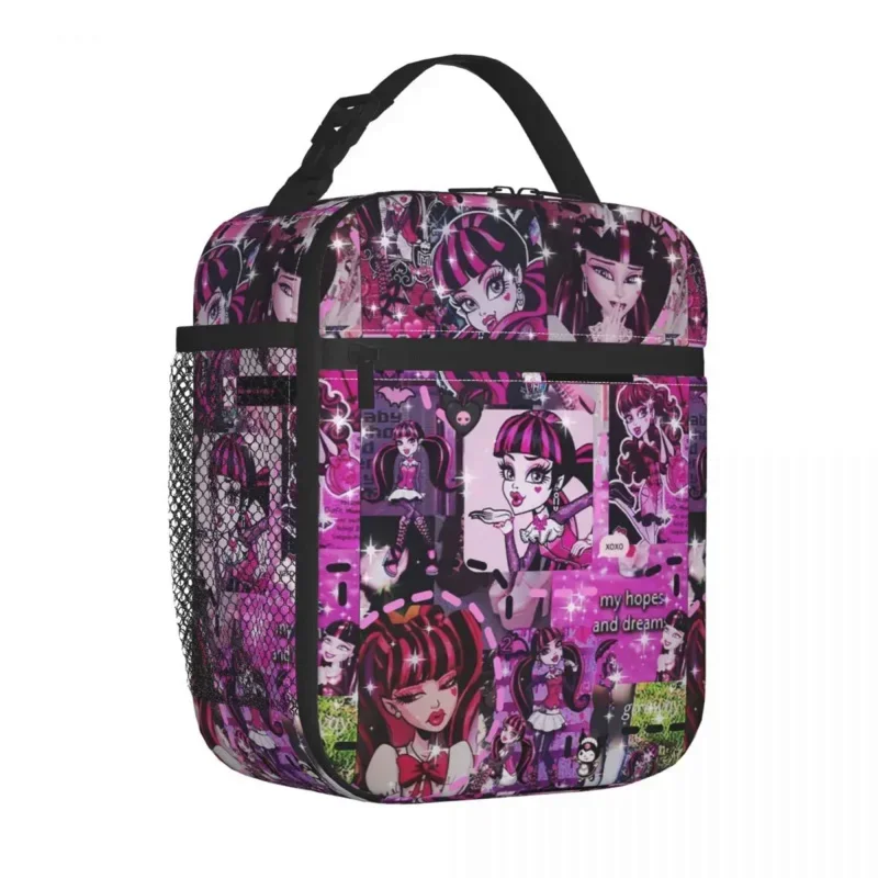 Cute Draculaura Girl Insulated Lunch Bag Thermal   Container Tote  Box Men Women School Outdoor