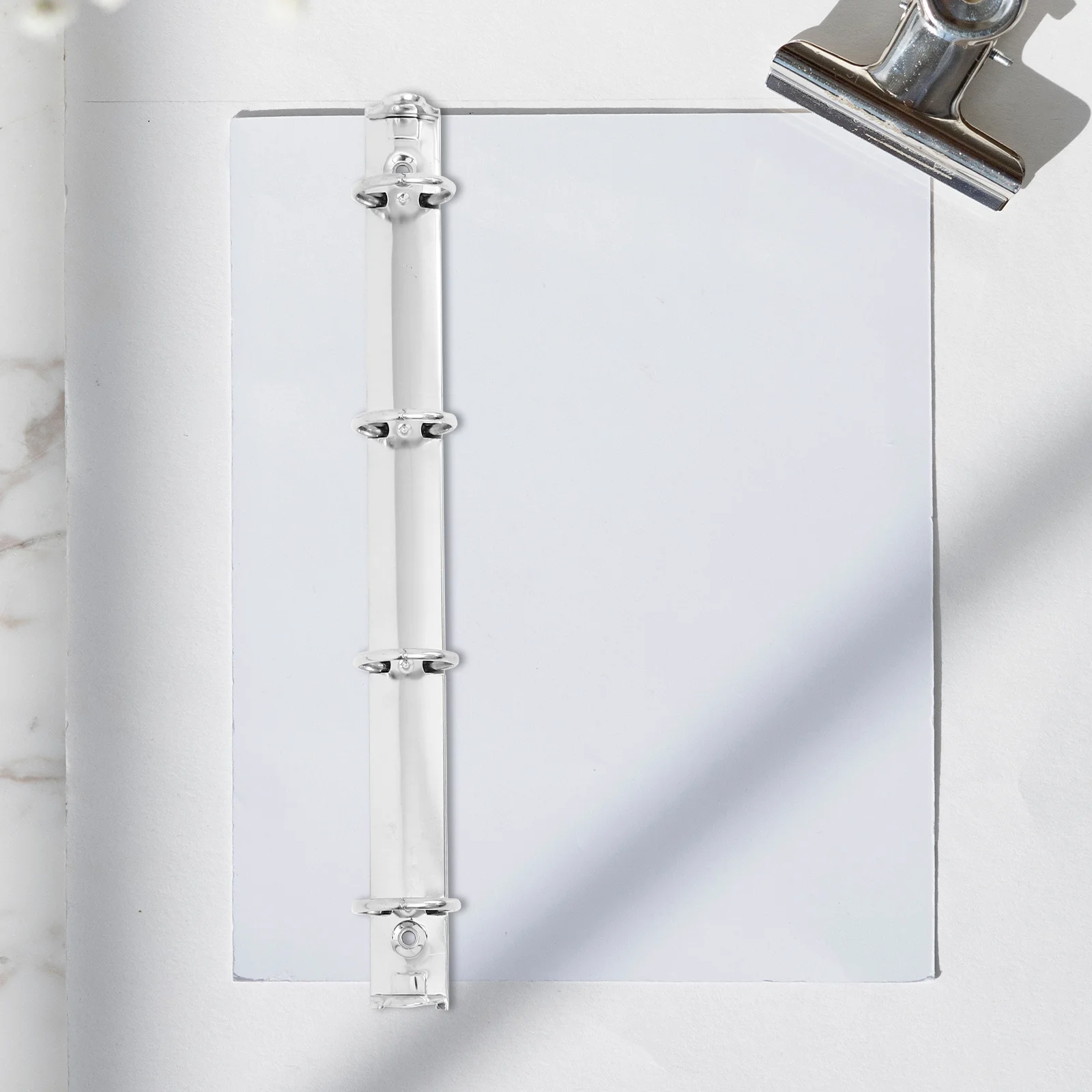 

3pcs Metal Spine Inserts For Notebook Loose Leaf Organizer, Iron Binding Clips Mechanism, A4 4 Ring Binder Inserts,