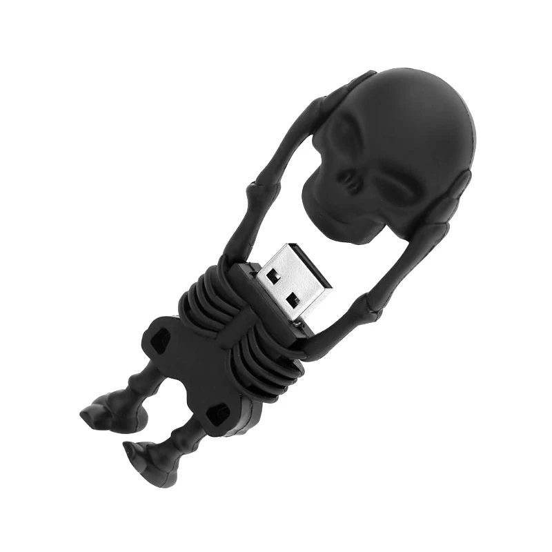 Cartoon Gift USB Flash Drive 128GB 64GB Halloween Skull Man Pen Drive High Speed 2.0 Memory Stick Usb device 8 16 32GB Pendrive